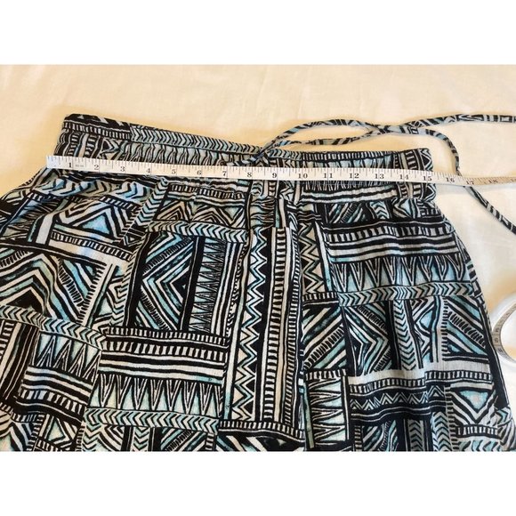 Style & Co Women Geometric A Line Skirt Drawstring Waist Black White Size Small - Picture 3 of 5